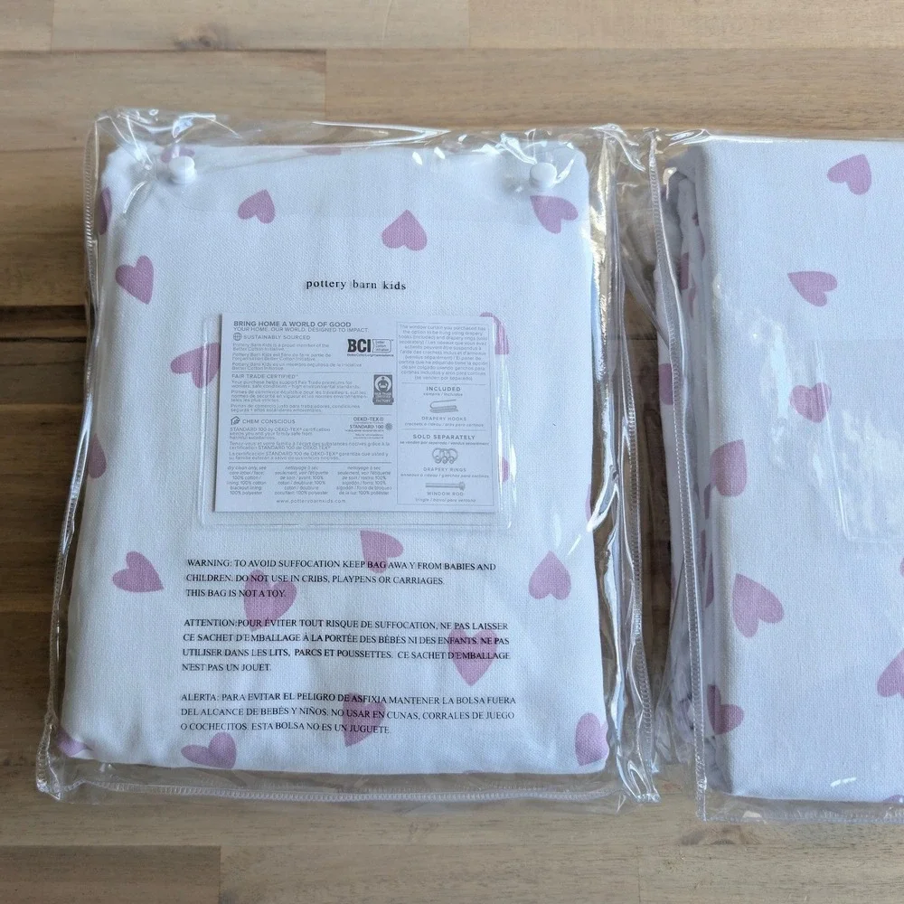 Pottery Barn Kids Printed Hearts‎ Blackout Curtain 96